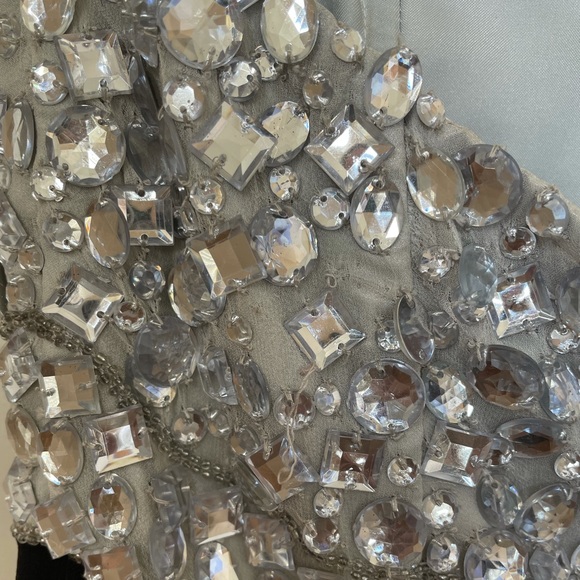 Scala Silver Rhinestone Floor Length Gown - Picture 8 of 9